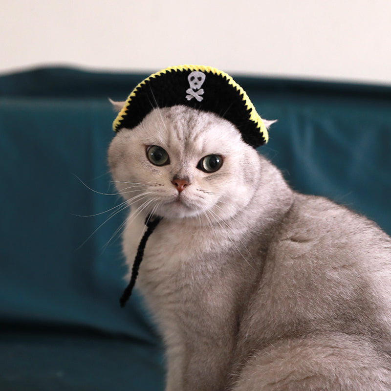 Chapéu pirata com orelha vazada para Gatos