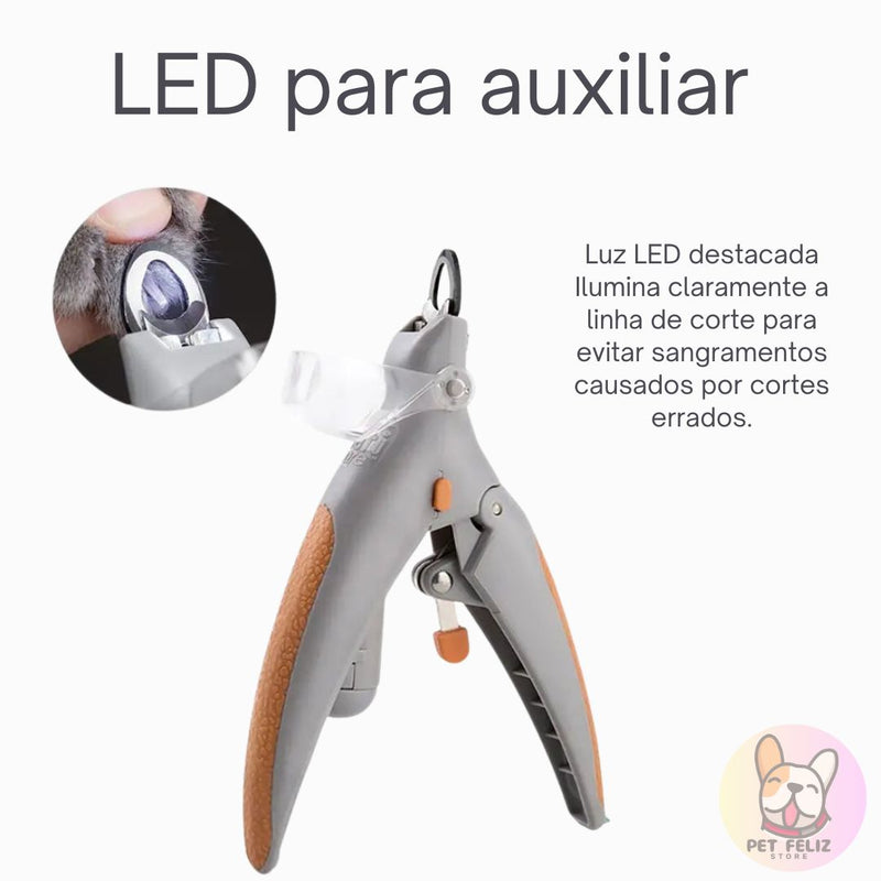 Cortador de Unhas com LED para Pets