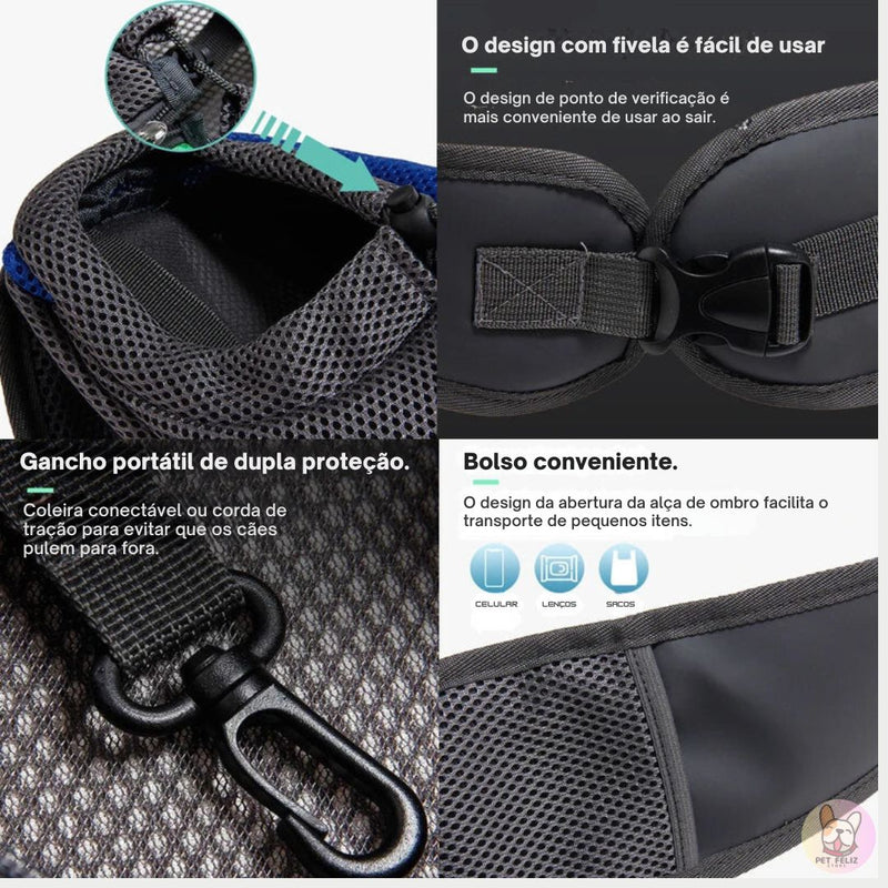 Bolsa Transversal para Transporte de Cães e Gatos